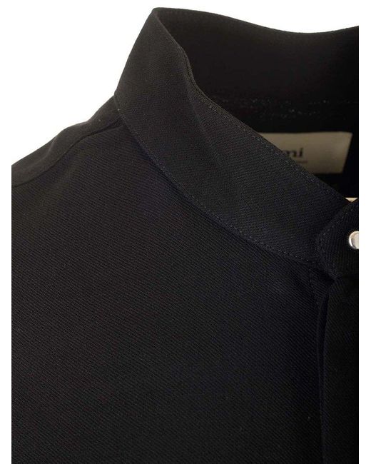 AMI Black Gabardine Sleeveless Shirt for men