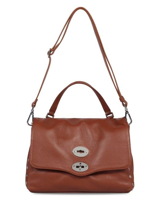Zanellato Brown Postina Twist-Lock Small Top Handle Bag