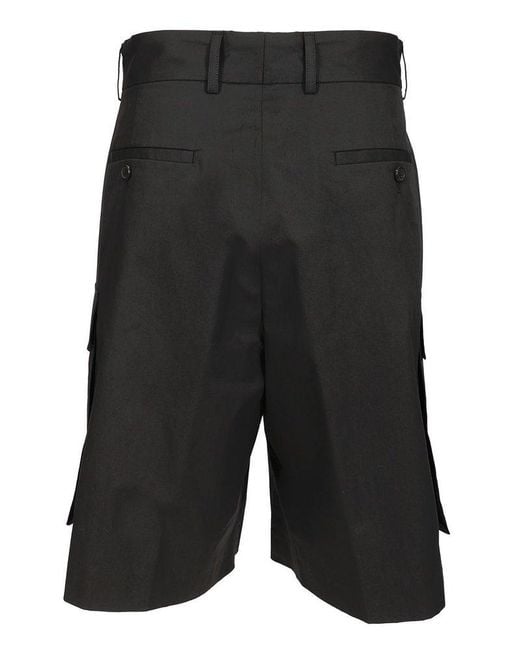 Dries Van Noten Gray Cotton Cargo Shorts Trousers for men