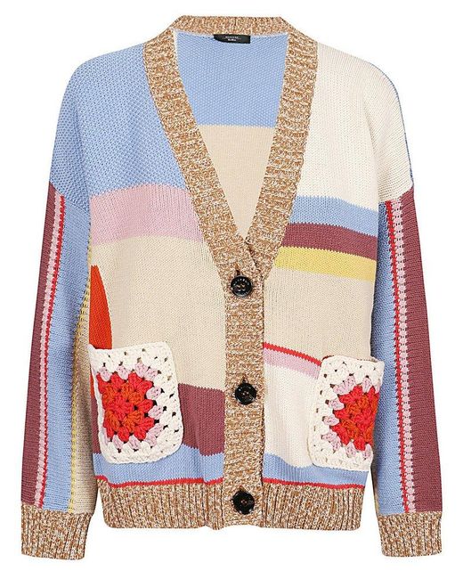 Weekend by Maxmara Multicolor Oversized Patchwork Cardigan
