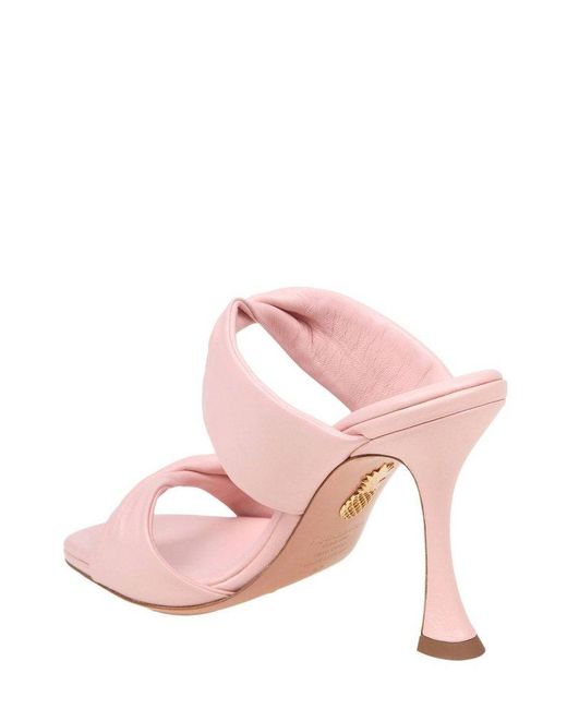 Aquazzura Pink Twist Slip-on Sandals