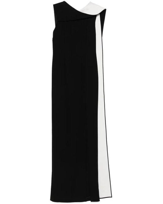Roland Mouret Black Satin Crepe Sash Gown