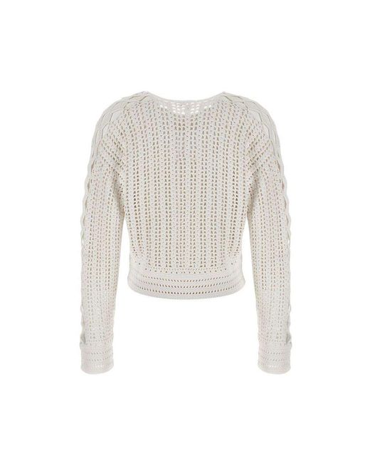 IRO White Kettie Knitted Long-sleeve Top