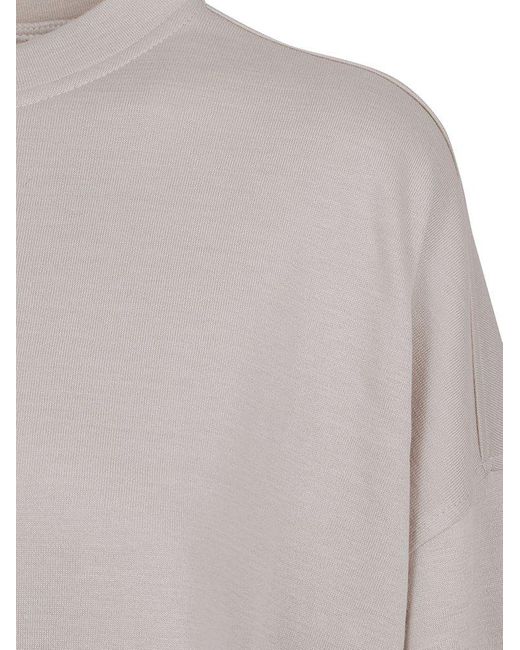 Brunello Cucinelli Gray Jewel Detailed Crewneck Sweatshirt