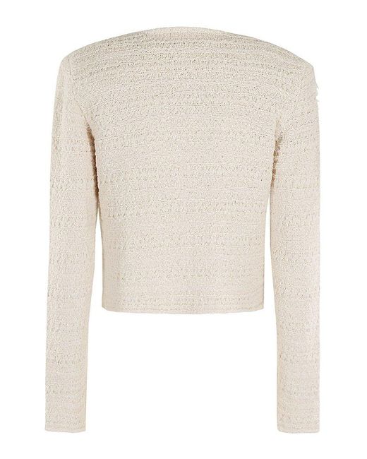 Pinko Natural Button Detailed Sleeved Blouse