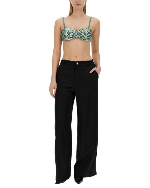 Moschino Black Jeans Sequined Cropped Top