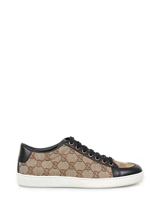 Gucci Brown Gg Monogram Brooklyn Low-Top Sneakers