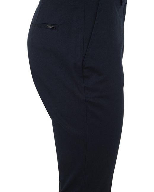 Seventy Blue Mid-rise Bootcut Cropped Trousers