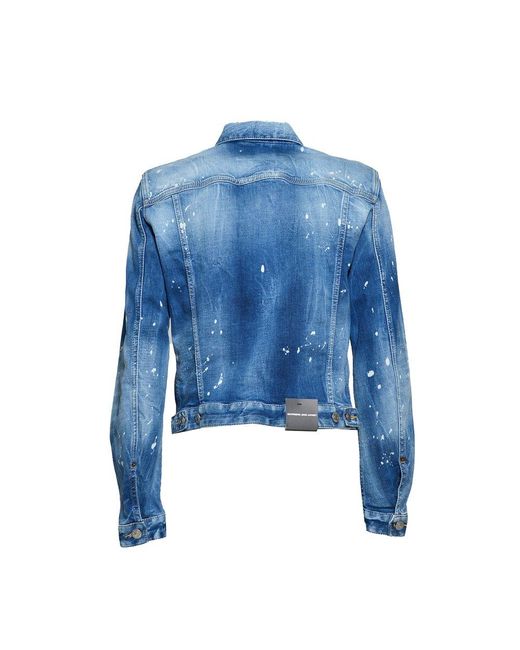 DSquared² Blue Medium Kinky Wash Boyfriend Denim Jacket