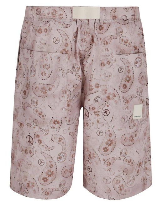 Emporio Armani Multicolor Bermuda Shorts With Elastic Waist And Adjustable Strap for men