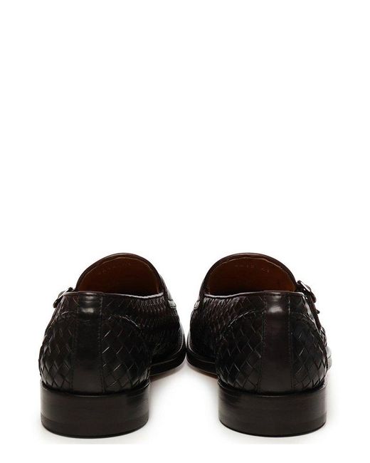 Doucal's Brown Buckled Flat Shoes for men