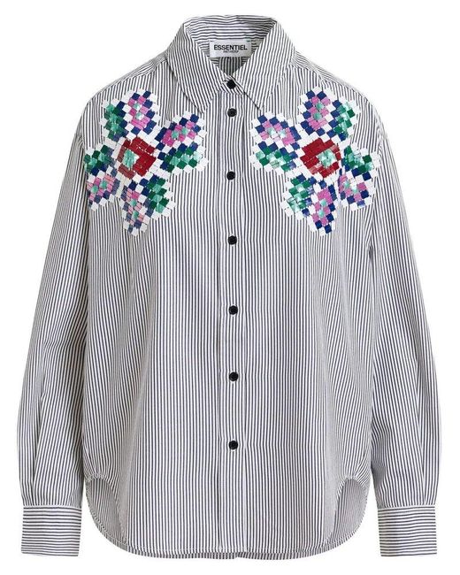 Essentiel Antwerp Blue Hapricorn Button-Up Top