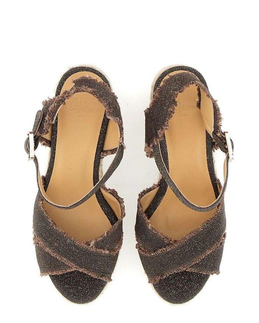 Castaner Brown Embellished Open Toe Sandals