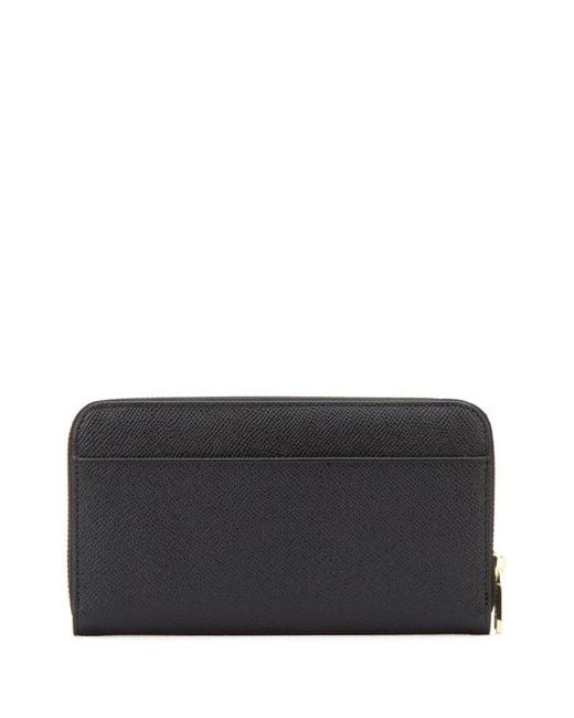 Dolce & Gabbana Black Logo Plaque Zip-around Wallet