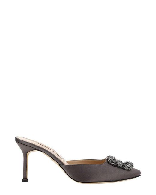 manolo blahnik mules black