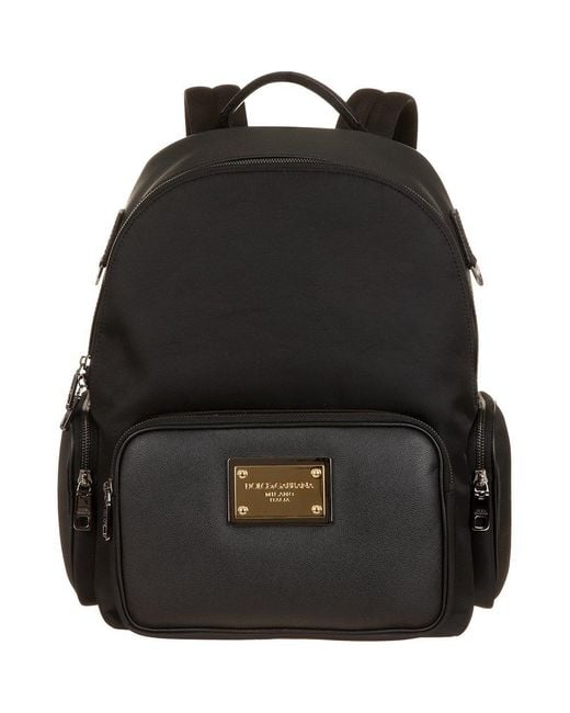 Dolce & Gabbana Synthetic Dolce & Gabban Logo-plaque Zipped Backpack in ...