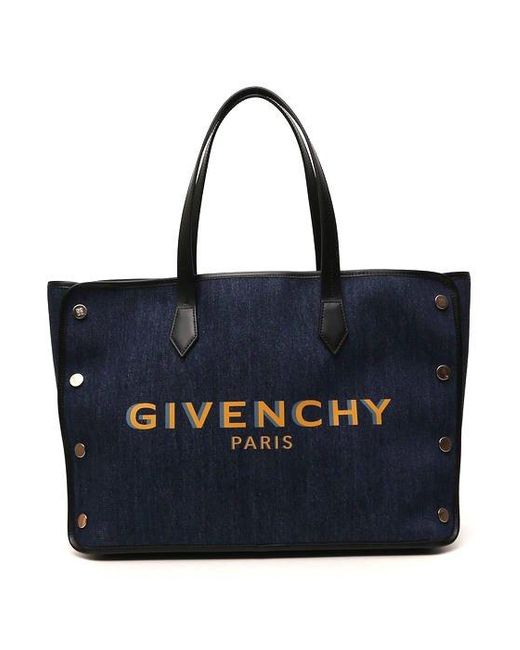Givenchy Blue Bond Medium Denim Shopper Tote Bag