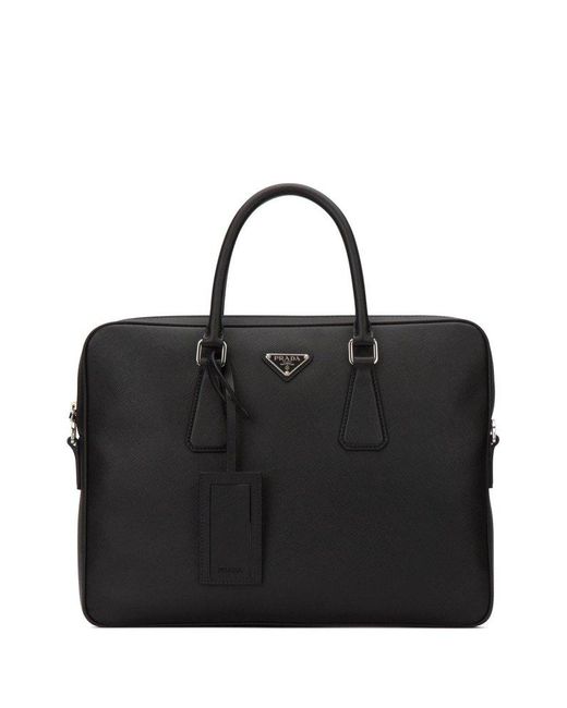 Prada Classic Briefcase in Black for Men Lyst