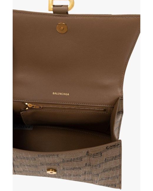 Balenciaga Brown Hourglass Small Tote Bag