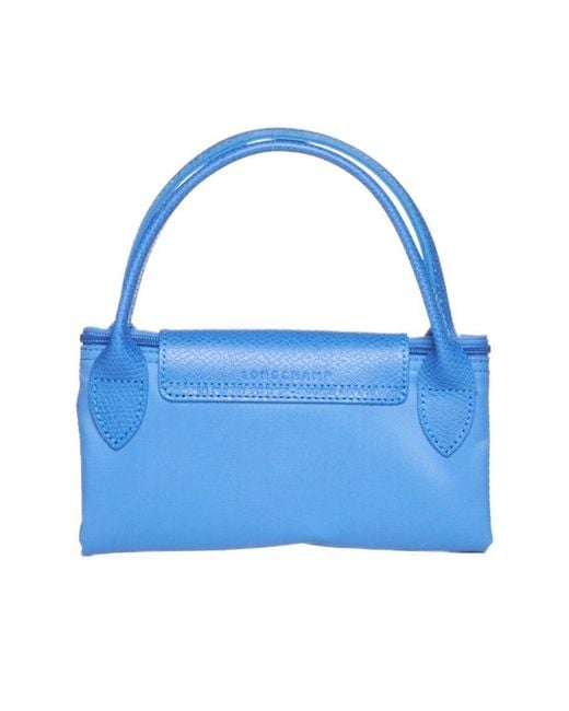Longchamp Blue Le Pliage Small Top Handle Bag