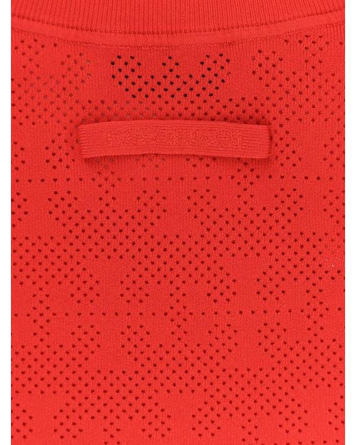 Tory Burch Red T Monogram Jacquard Sweater
