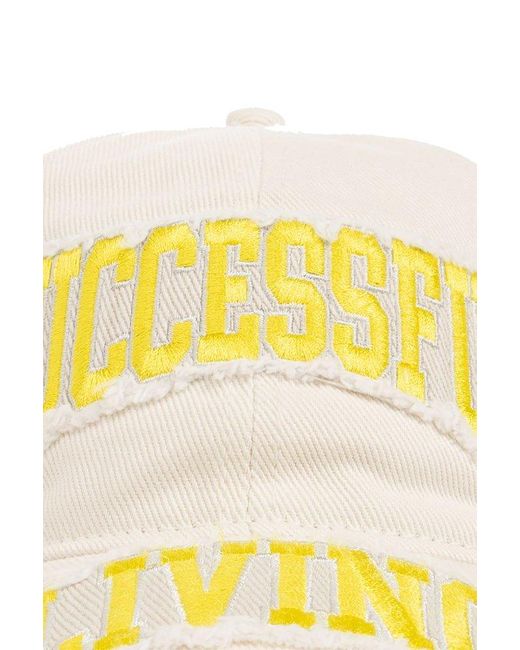 DIESEL Yellow 'c-gus' Baseball Cap, for men