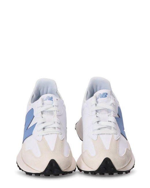 New Balance White 327 Lace-Up Sneakers for men