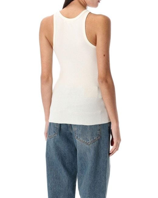 ÉTERNE Blue High Neck Slim Tank