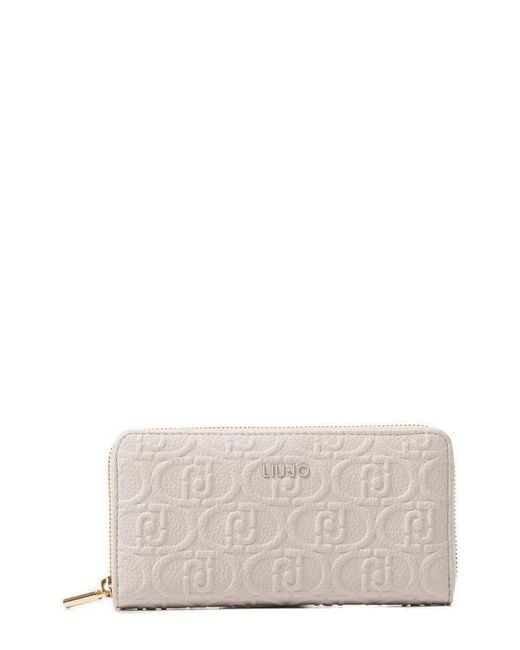 Liu Jo Natural Logo Lettering Zip-Around Wallet