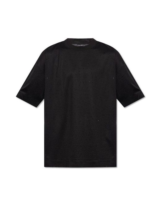 Emporio Armani Black T-shirt With Crystals, for men