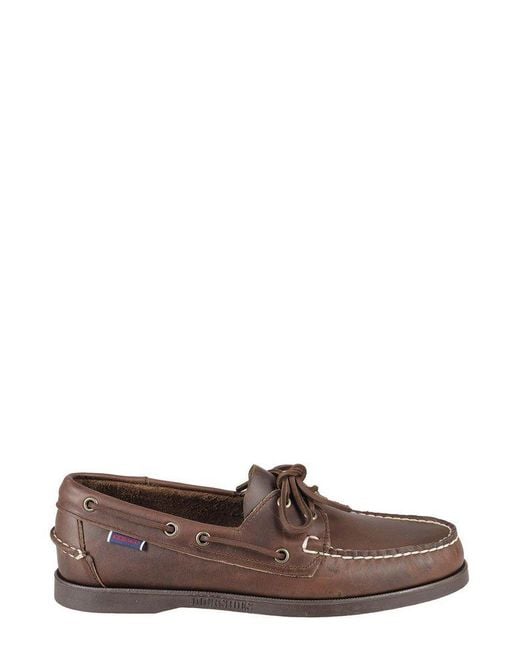 Sebago Brown Docksides Portland Waxed Loafers for men