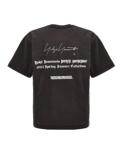 Yohji Yamamoto Black 'Neighborhood' T-Shirt for men