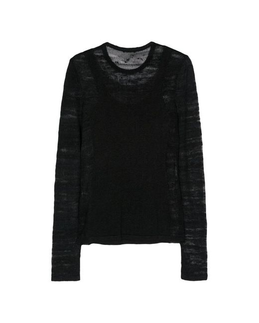 Ann Demeulemeester Black Sheer Sweater for men