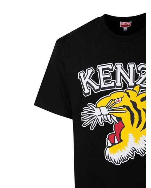 KENZO Black Tiger Varsity Brand-print Relaxed-fit Cotton-jersey T-shirt for men
