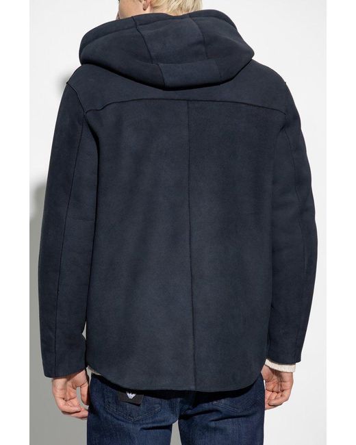 Emporio armani shearling jacket sale