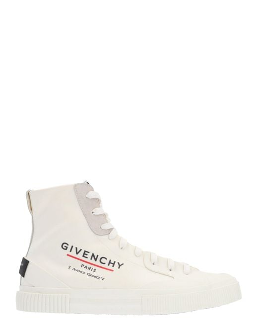 Givenchy White Tennis Logo High-top Sneakers for men
