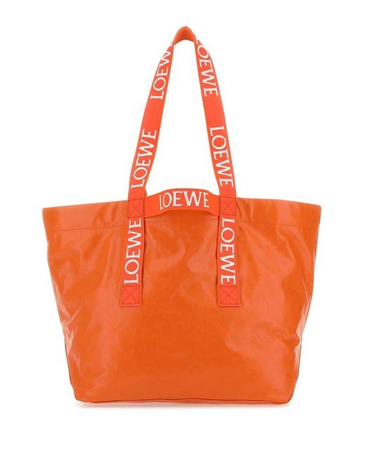 Loewe Banded Handle Fold Tote Bag in Orange for Men | Lyst