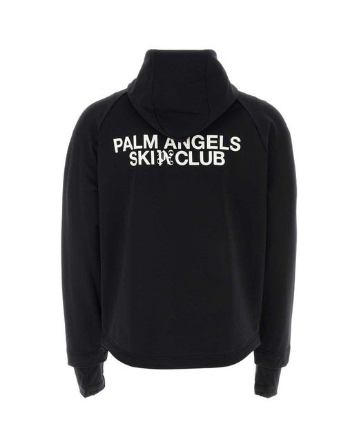 Palm Angels Black Blck Stretch Nylon Pa Ski Club Ski Sweatshirt for men