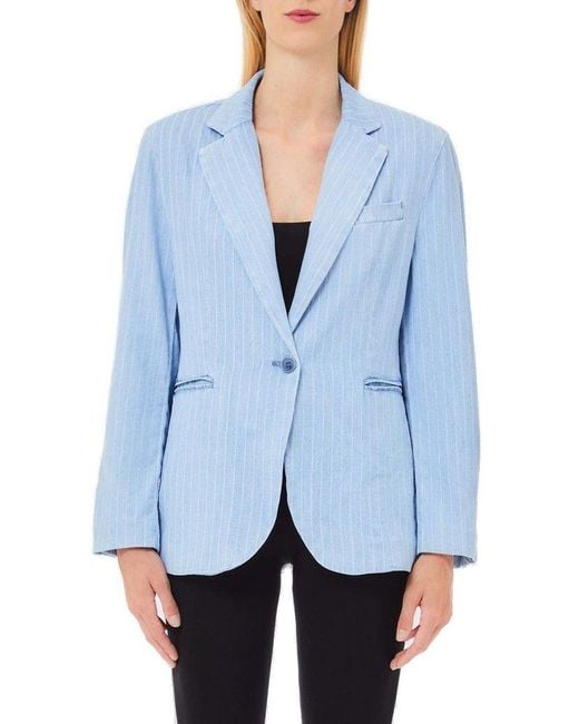 Liu Jo Blue Pinstripe Denim Blazer