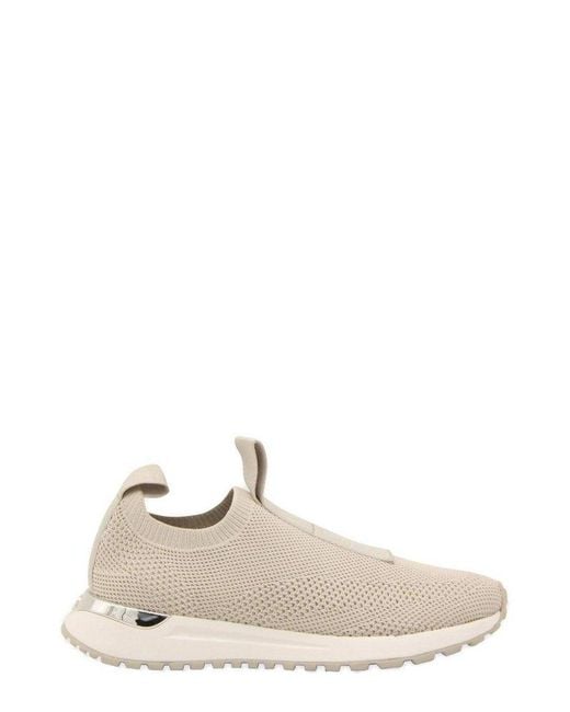 MICHAEL Michael Kors Gray Bodie Logo Tape Stretch Knit Slip-on Trainers