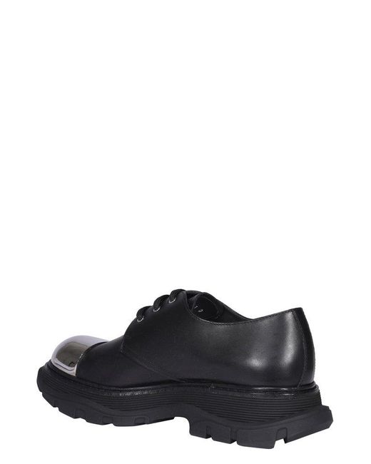 Alexander McQueen Black Tread Derby Lace-up Shoes for men