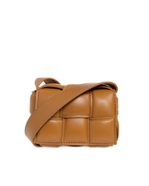 Bottega Veneta Brown ‘Padded Cassette Mini’ Shoulder Bag