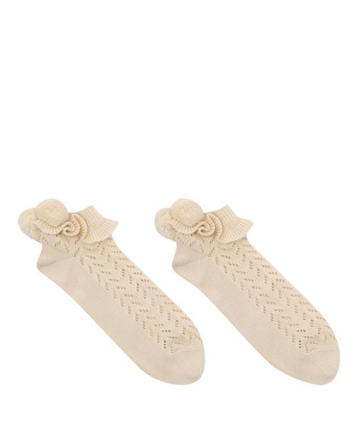 Valentino Natural Pom-Pom Socks