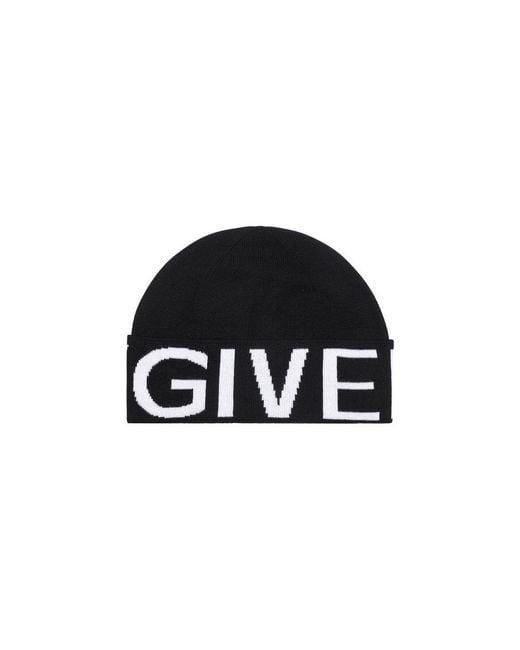 Givenchy Black Logo Intarsia Beanie