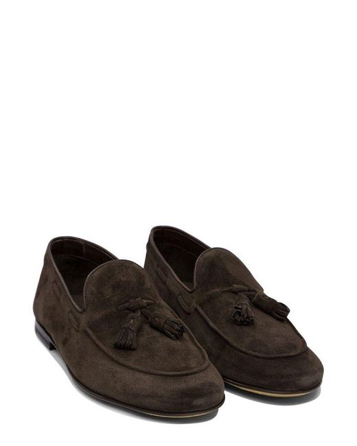 Officine Creative Black Tassel Slippers for men