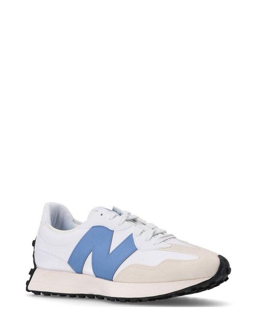 New Balance White 327 Lace-Up Sneakers for men