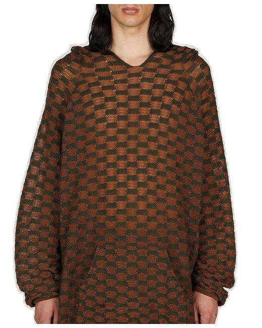 Isa Boulder Brown Checked Long-Sleeved Jumper for men