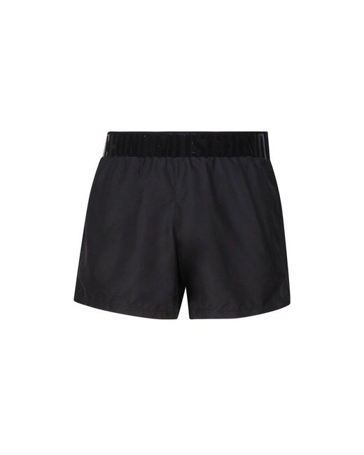 Moschino Black Logo-embossed Elasticated Waistband Swim Shorts for men