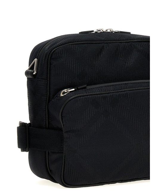 Burberry Black Check Shoulder Strap Crossbody Bags for men