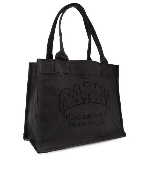 Ganni Black Shopper Bag,